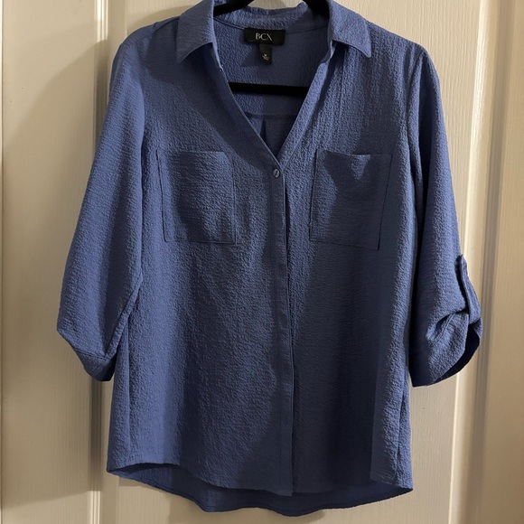 BCX Tops - BCX Blue Button Down Shirt for Women